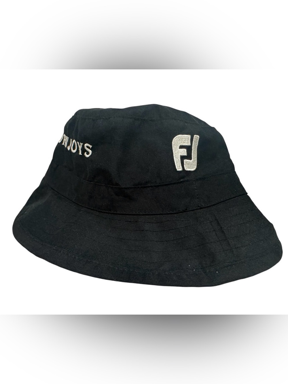 FootJoy DryJoys Mens Large Black Golf Bucket Hat FJ Embroidered Sun Rain Cap